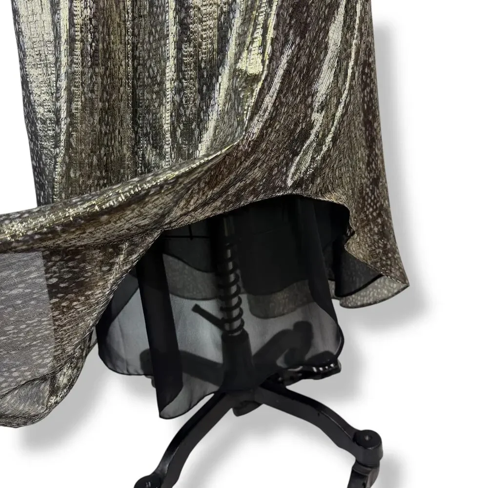 New w/Tags RAMY BROOK NEW YORK silk metallic snakeskin print evening dress gown - Picture 13 of 17